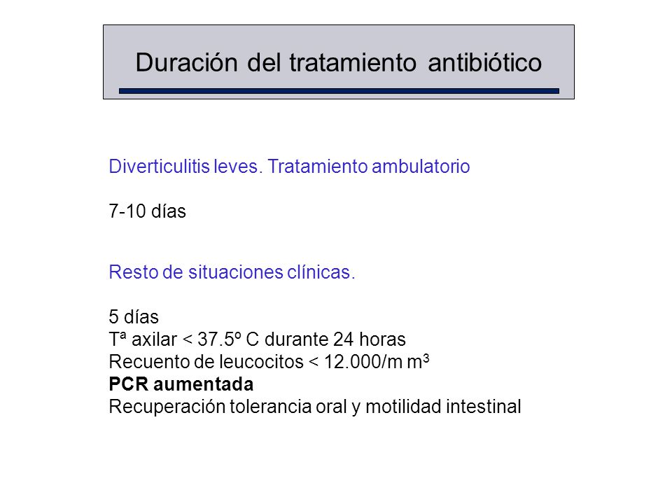 Diverticulitis aguda tratamiento antibiotico